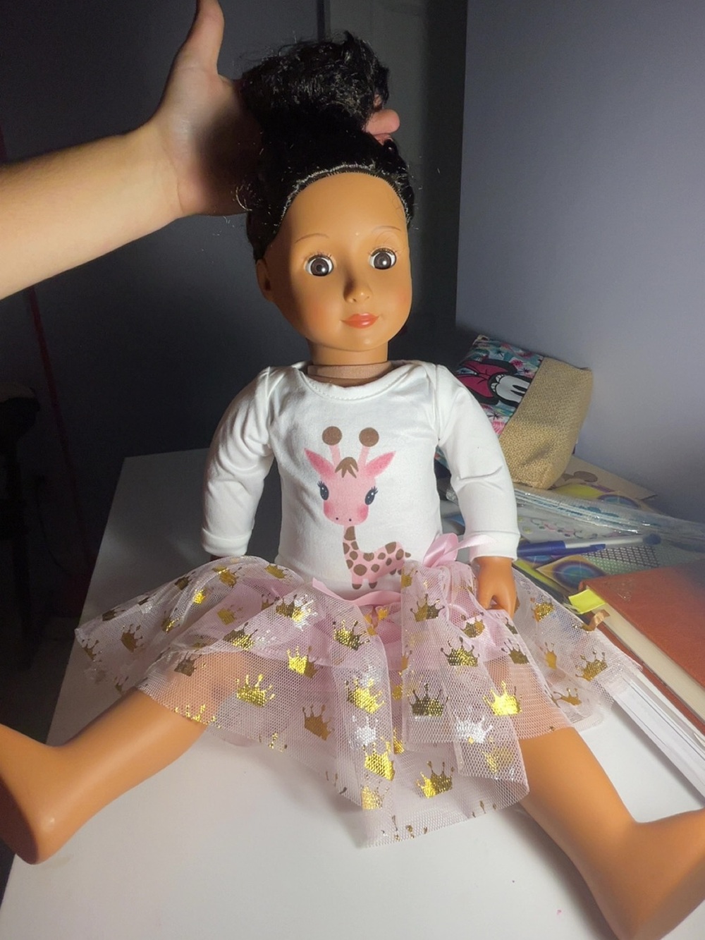 American Girl Pink and White Giraffe Tulle Skirt Doll Outfit